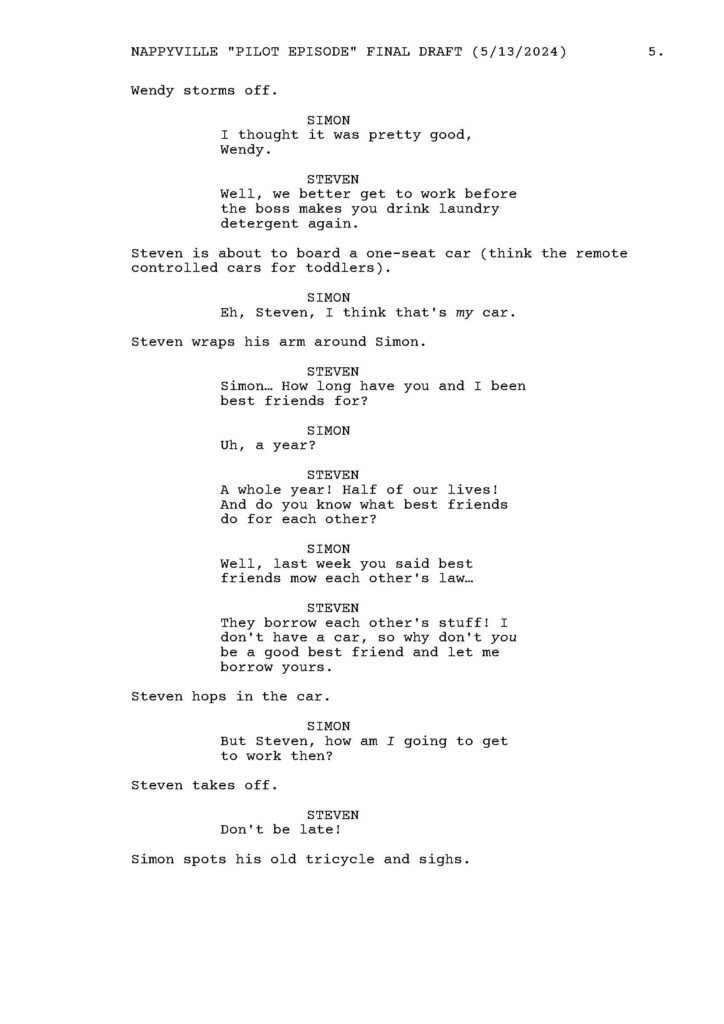 Nappyville pilot script by Patrick Will