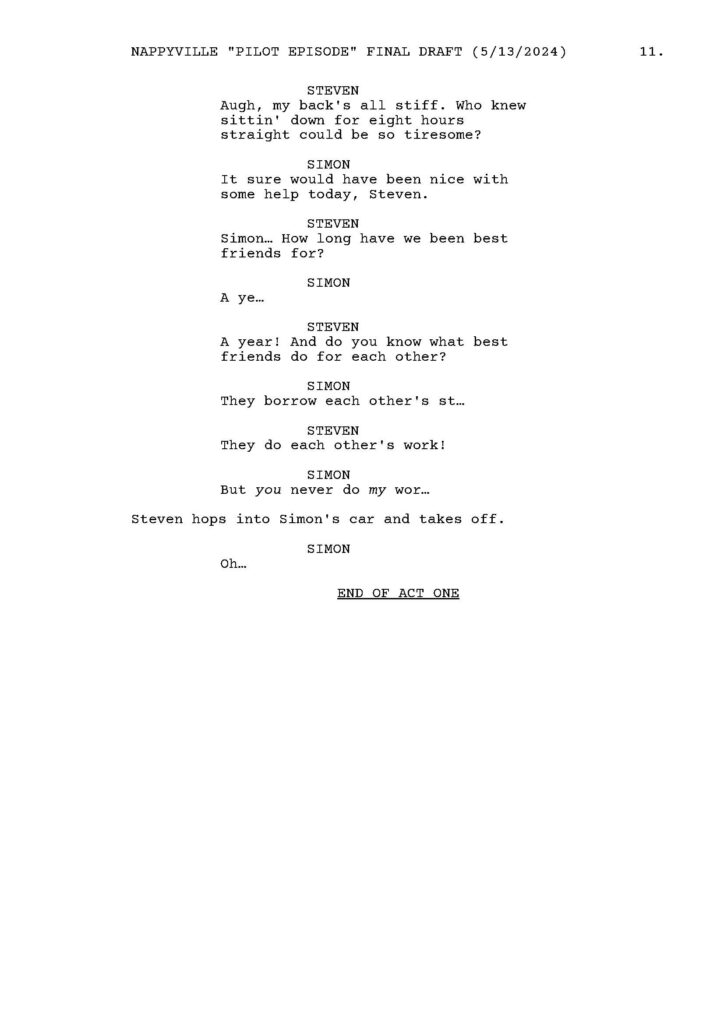 Nappyville pilot script by Patrick Will